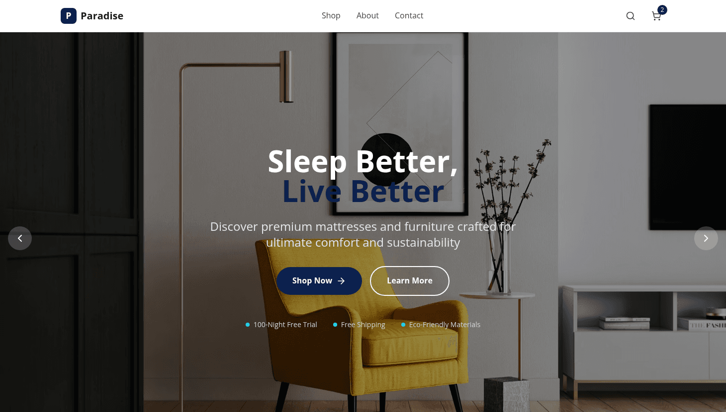 eCommerce Mattress & Furniture Website